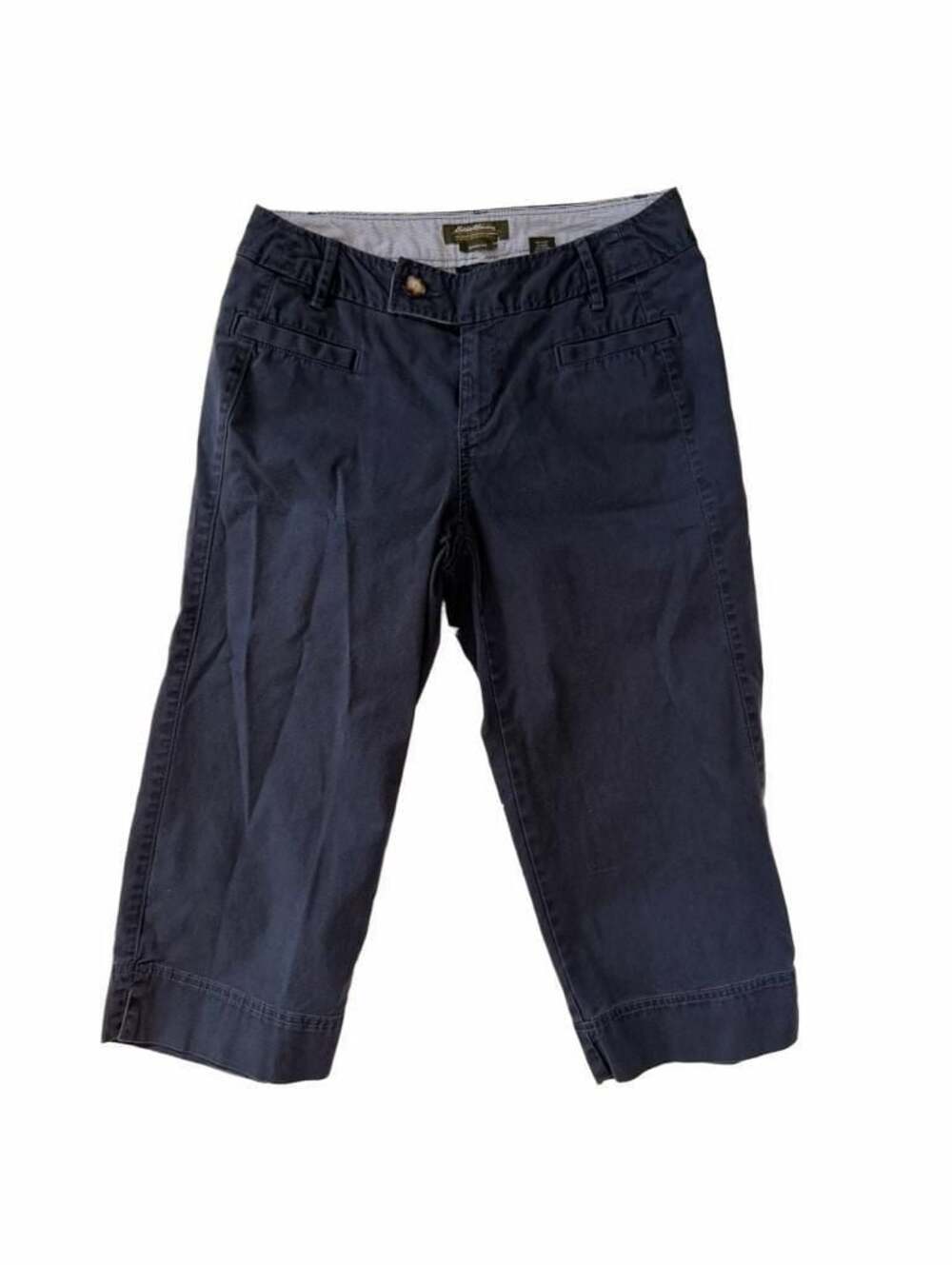Eddie Bauer Blakely Fit Navy Blue Cotton Stretch Capri Pants Size 6